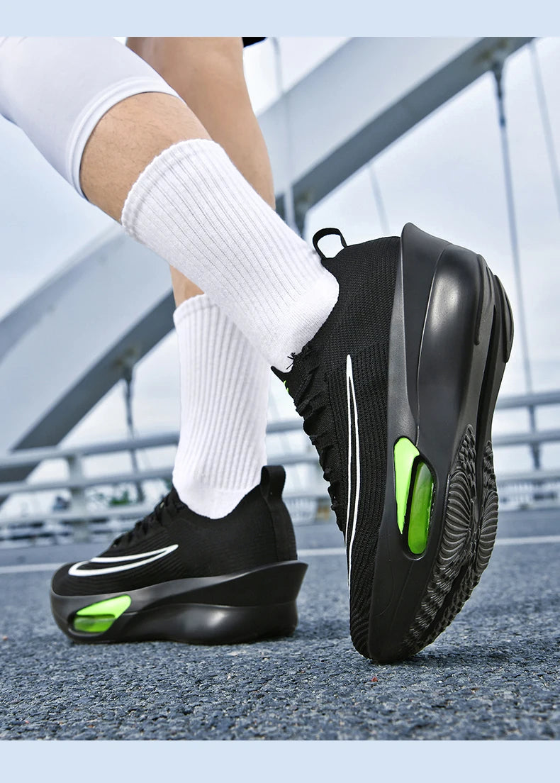 Casual Sneakers Air Cushion Running Shoes Jogging Marathon Men Sports Breathable Lightweight Comfortable Nonskid Leisure Sneaker