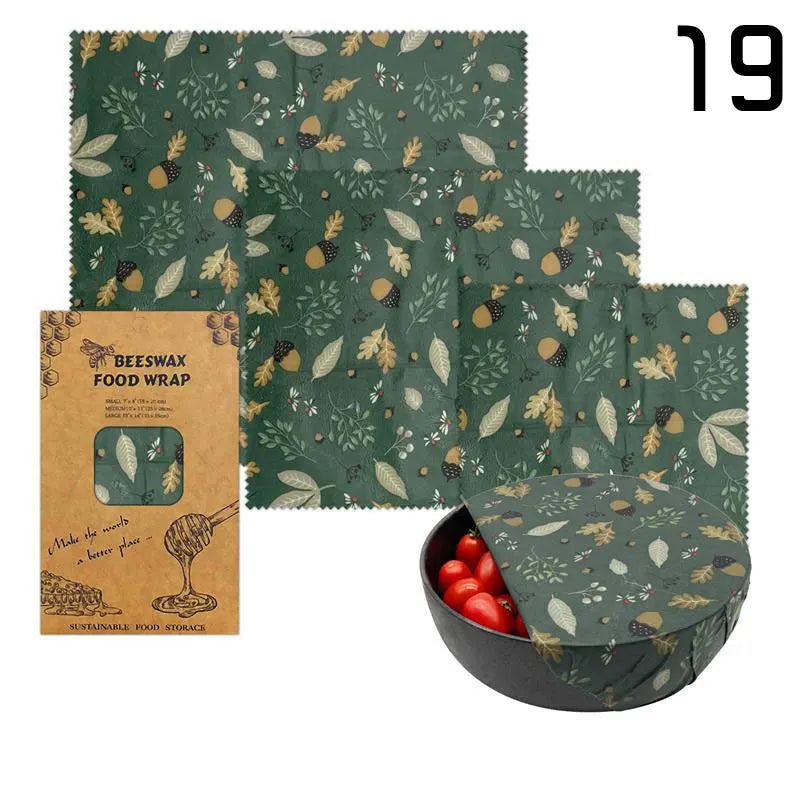 Reusable Food Fresh Keeping Cloth Organic Storage Natural Food Grade Beeswax Food Wrap Eco Friendly Kitchen Food Packaging Paper