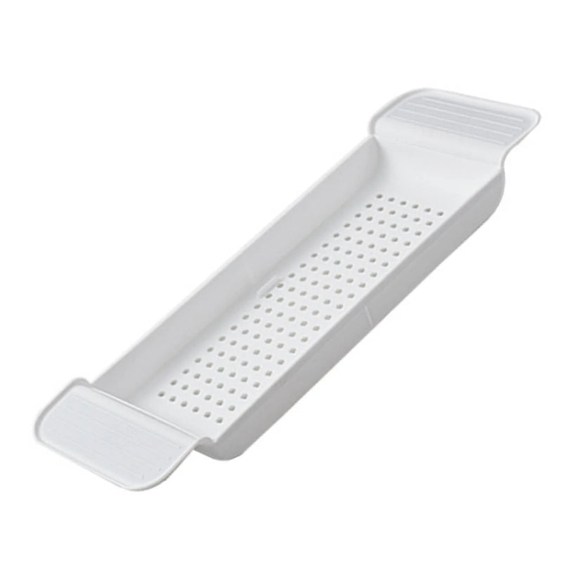 1Pc Expandable Bathtub Tray Stable Placement Plastic Material Draining Design Bath Caddy Tray Tub Table for Bathroom