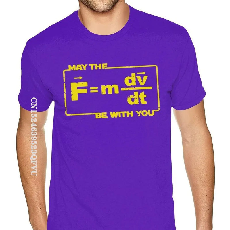 Oversized “May The Force” Star Equation T-Shirt – Funny Physics & Space Graphic Tee for Men and Women