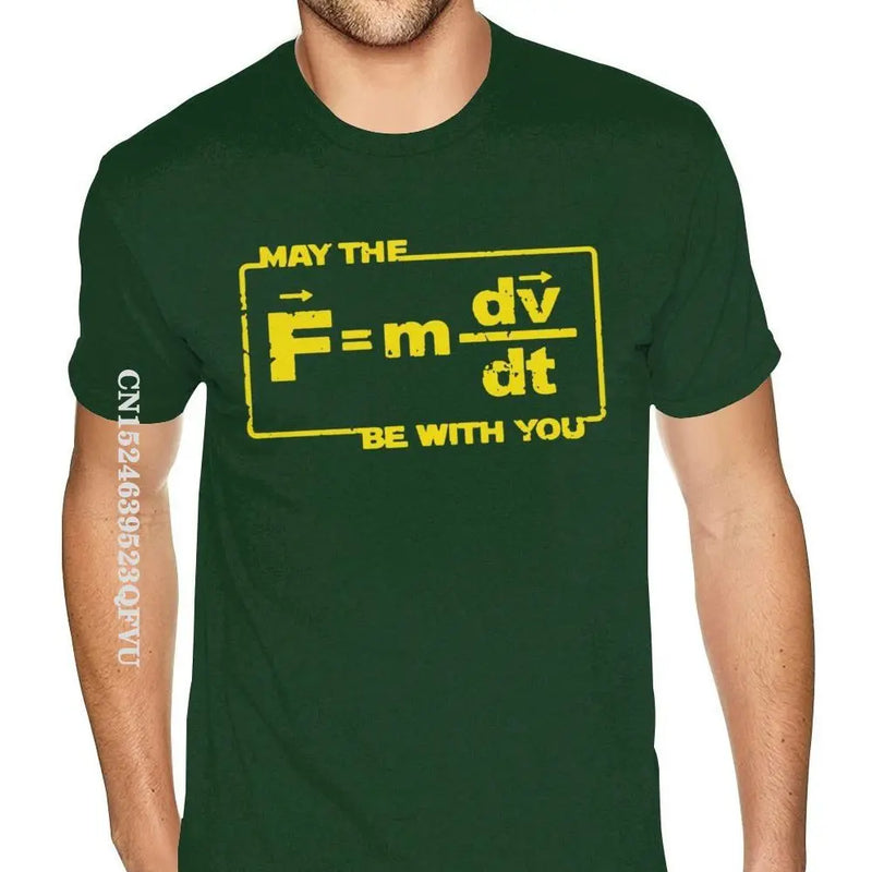 Oversized “May The Force” Star Equation T-Shirt – Funny Physics & Space Graphic Tee for Men and Women