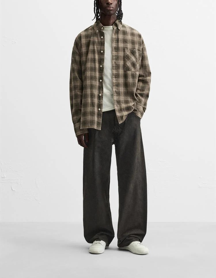 Men’s Retro Cotton Denim Jeans – Loose Fit Straight-Leg Casual Trousers, Comfortable and Wear-Resistant for Autumn & Winter