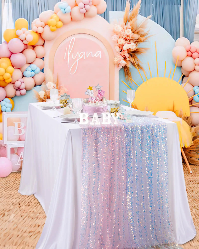 Sequin Fabric Iridescent Mermaid Glitter Fabric Pink Sparkly Fabric for Wedding Costumes Sewing Dress Tablecloth DIY Crafts Gift