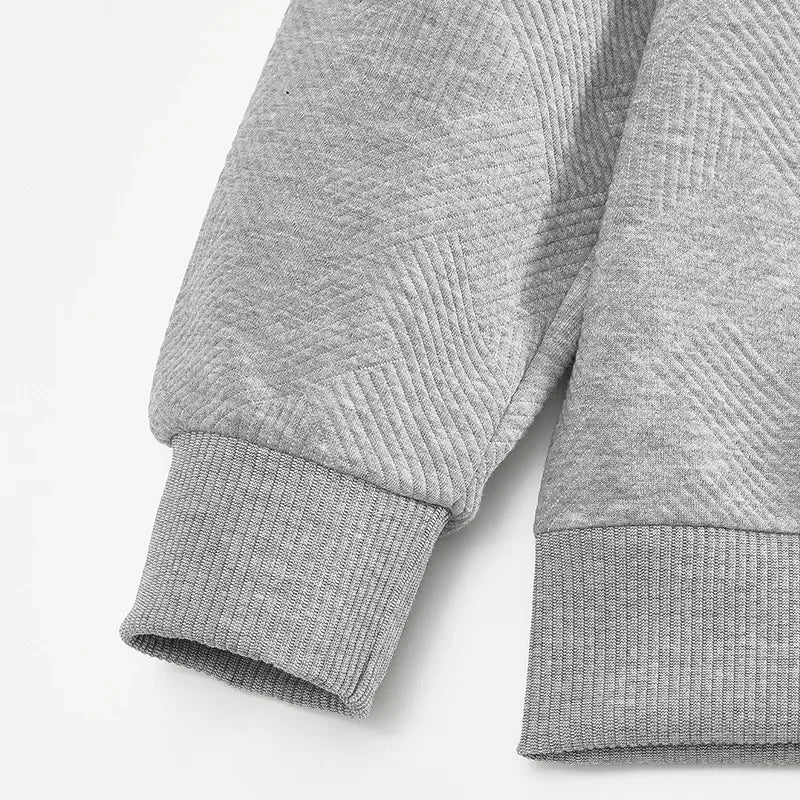 Men’s Zipper Polo Sweatshirt – Turn-Down Collar Long Sleeve Pullover for Autumn and Winter