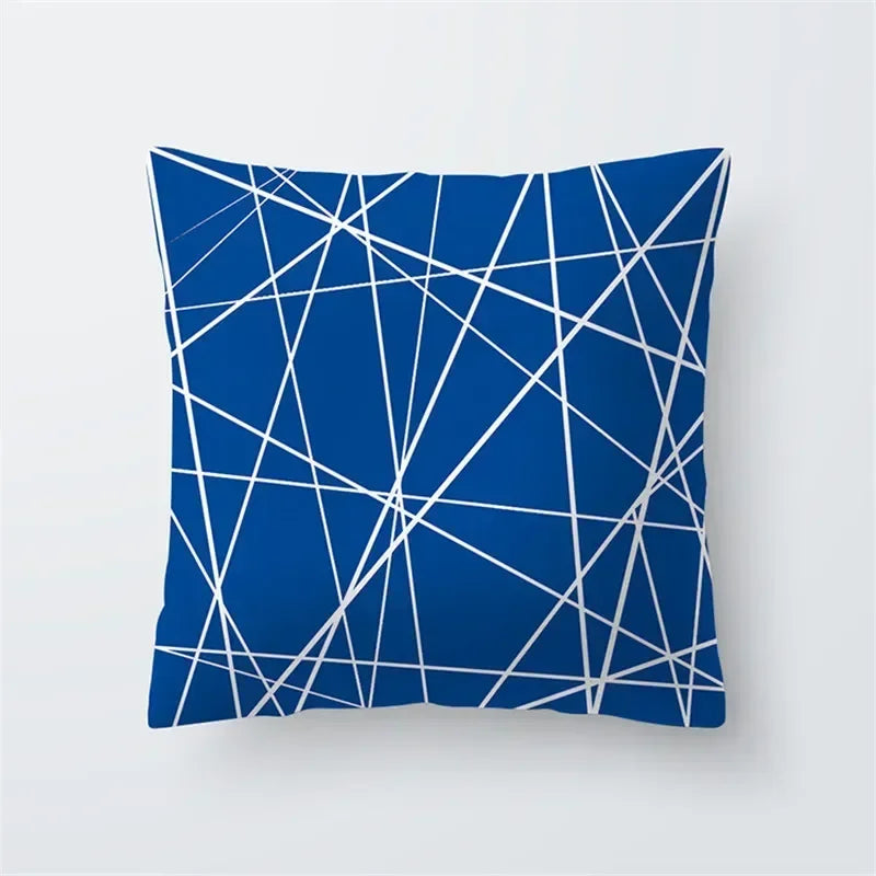 Decorative Throw Pillows Blue Geometry Pillow Cover 45x45 Polyester Cushion Cover Marine Life Pillowcase Cushions Home Decor