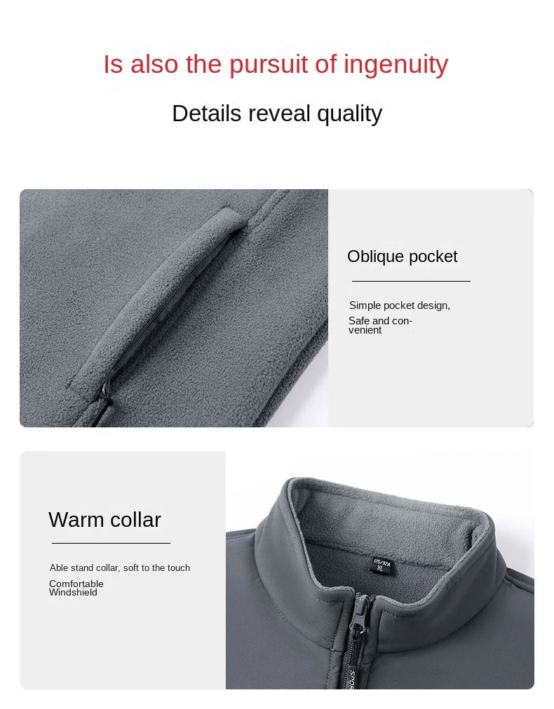 Tatiana Haven Men’s Fleece Winter Vest – Warm Casual Sleeveless Jacket with Zipper and Pockets