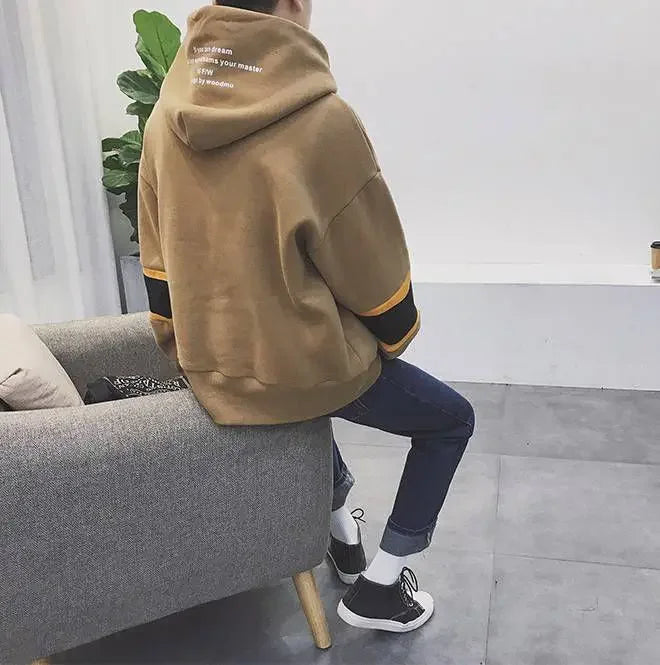 Men’s Loose Fit Winter Hoodie – Warm Patchwork Fleece Sweatshirt for Casual Autumn Streetwear | Tatiana Haven