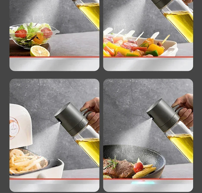 250ml Oil Spray Bottle High Borosilicate Glass Cooking Oil Dispensers Olive Oil Sprayer Mister for Air Fryer Salad Baking