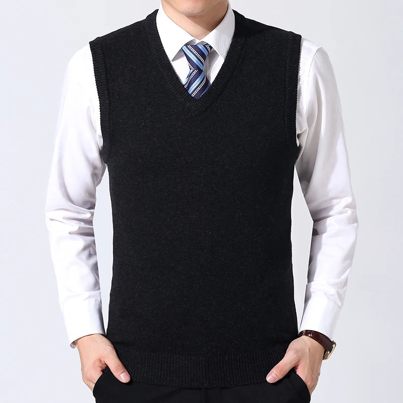 Tatiana Haven Men’s Casual Sweater Vest – Warm Knitted Outerwear for Autumn & Winter Comfort