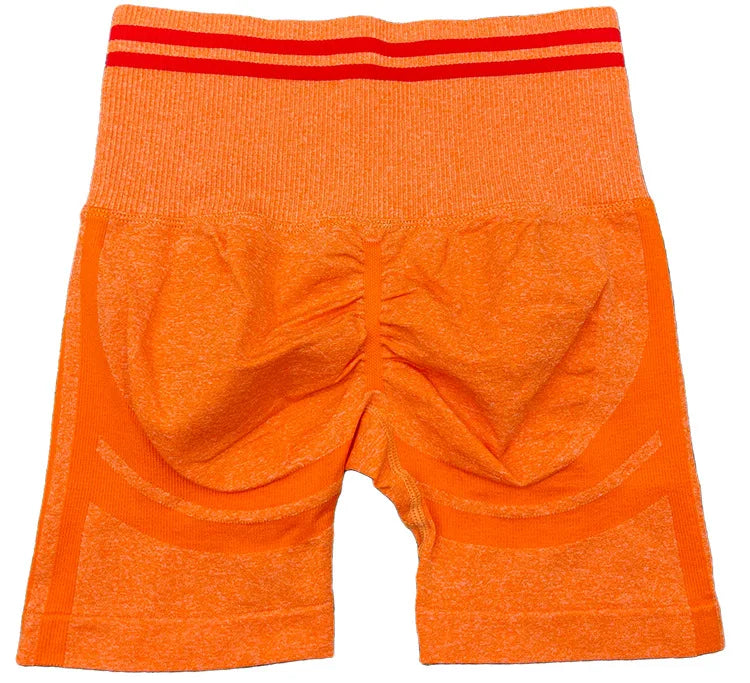 Seamless Yoga Sets Sports Fitness Peach Hip-lifting Shorts Beauty Back Short-Sleeved Suits Workout Gym Leggings Set for Women