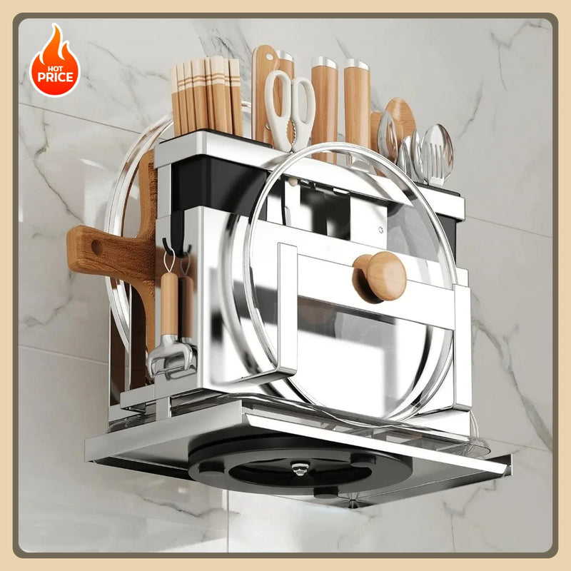 Multi-functional countertop cutting board rack Knives integrated storage rack Kitchen storage rack with drainer
