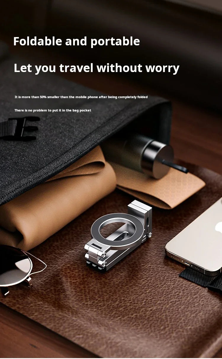 For MagSafe Plane Phone Holder – Portable Magnetic 360° Rotating Foldable Tripod for Travel, Car & Desk