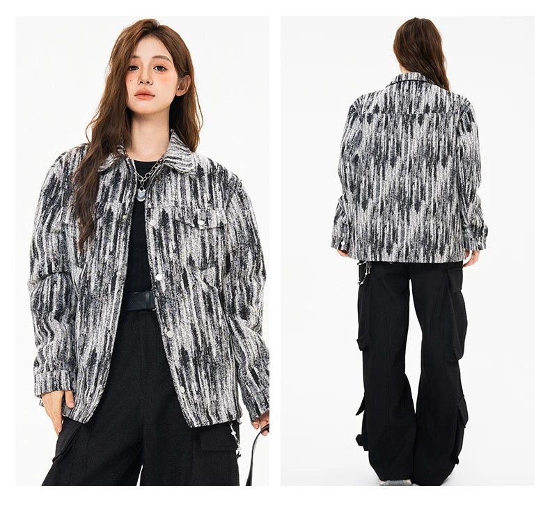 Elegant Denim Jackets Women 2025 Korean New luxury Coat Chic Print Women&