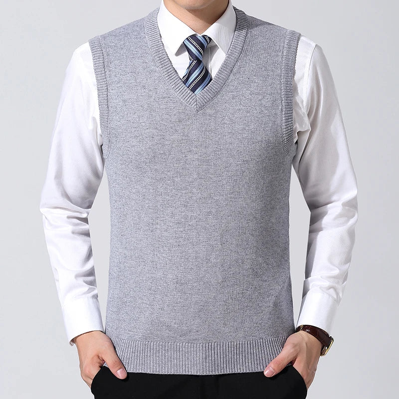 Tatiana Haven Men’s Casual Sweater Vest – Warm Knitted Outerwear for Autumn & Winter Comfort