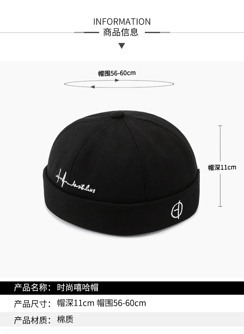 Tatiana Haven Unisex Brimless Cotton Beanie – Hip Hop Streetwear Hat for Spring & Autumn