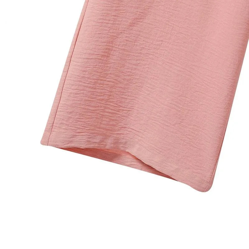 Casual Muslim Dress for Women Blouse 2 Piece Set Long Sleeve Shirt Wide Leg Pant Suits Saudi Arabic Dubai Dresses Autumn 2023