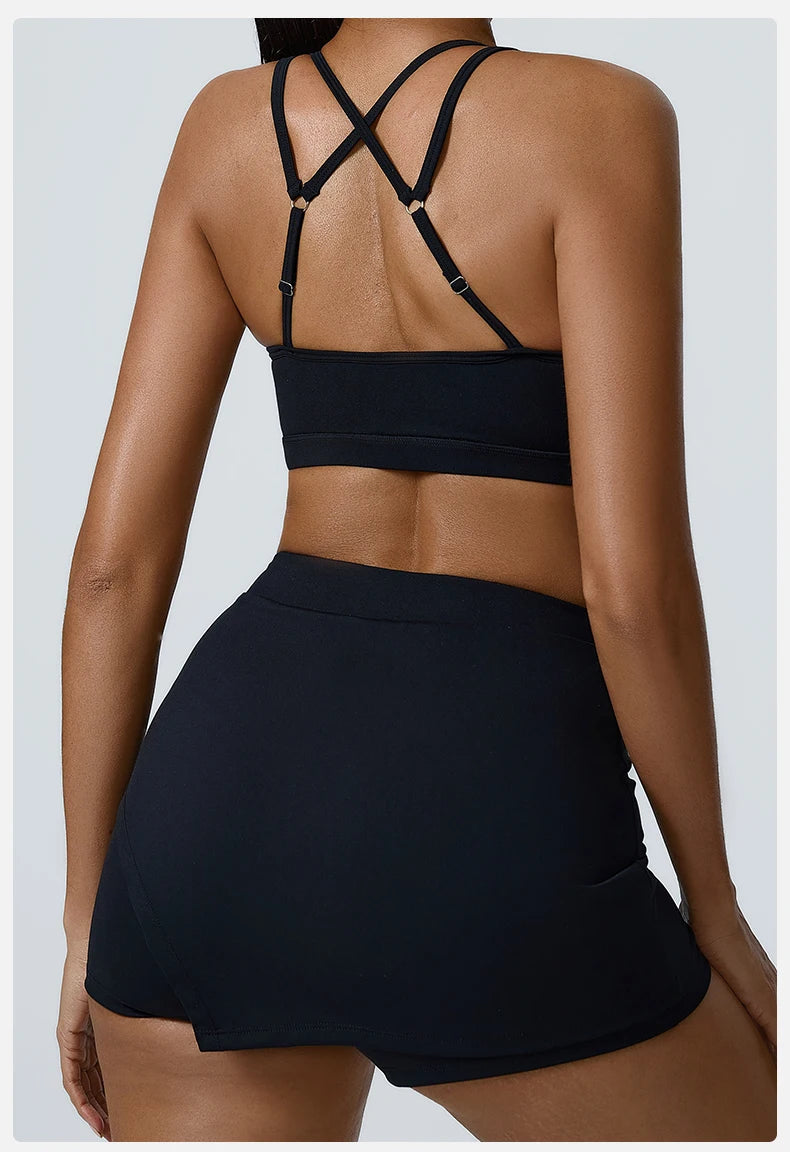 Yoga Sets 2 Pieces Workout Sets for Women Tracksuit Sportswear Gym Clothes High Waist Shorts Outfits Running Suits Fitness Bras