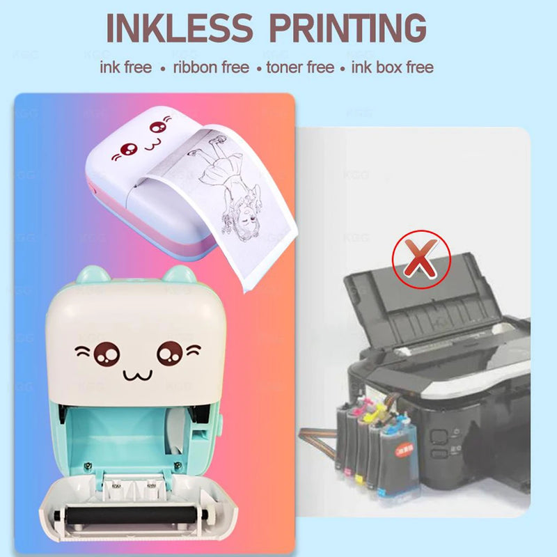 Portable Thermal Printer MINI Wirelessly BT 203dpi Photo Label Memo Wrong Question Printing With USB Cable Imprimante Portable
