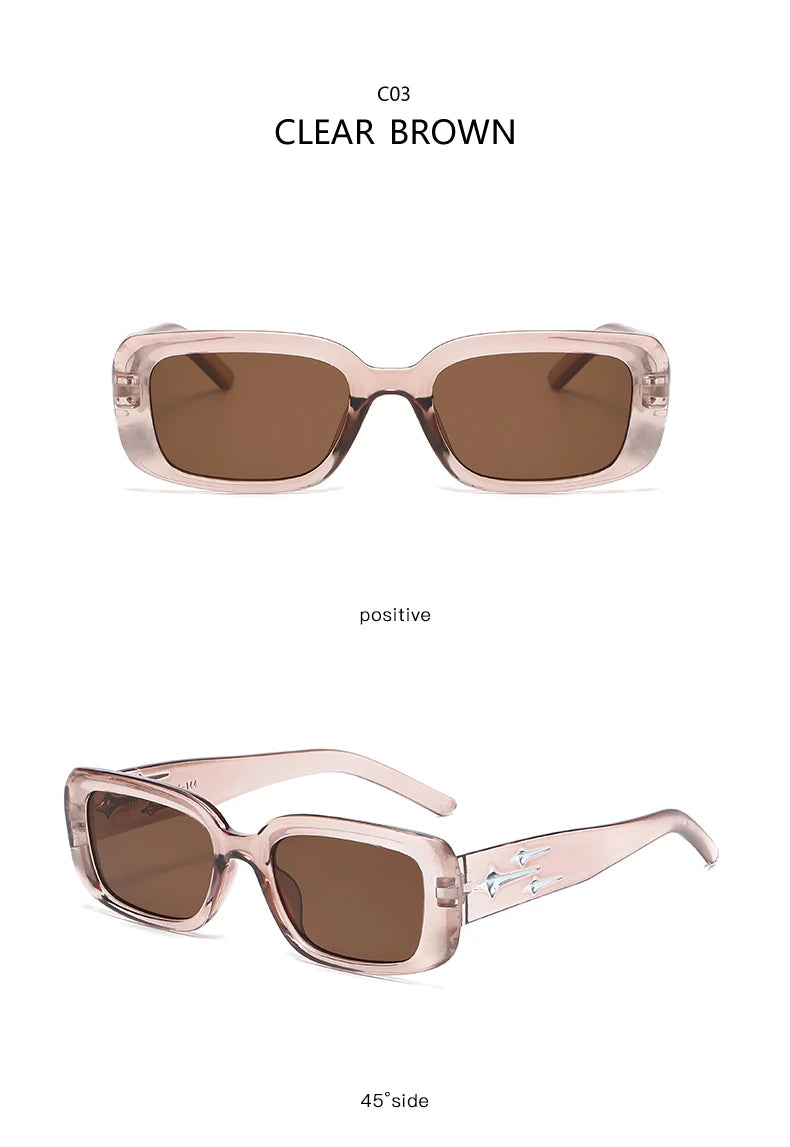 Retro Y2K Style Small Square Sunglasses Women kitten Eye Sunglasses Fashion Colorful Mirror Goggles Men Punk Sports Suns Glasses