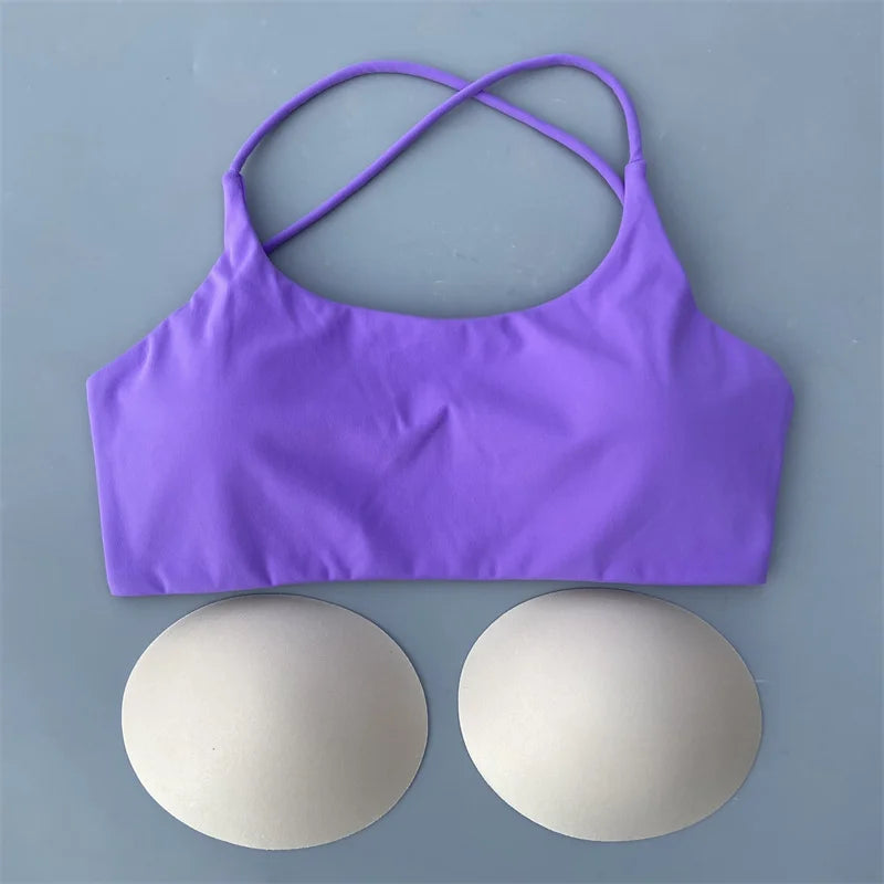 Yoga Shorts Set Gym Two Piece Sports Set Women Workout Outfit Fitness Suit Cross Straps Bra High Waist Shorts Running Tracksuit