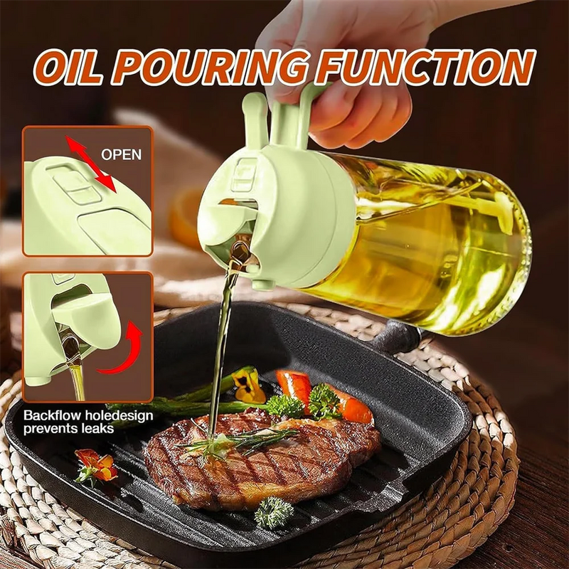 Olive Oil Sprayer Mister for Cooking,16oz/470ml Glass Oil Spray Bottle,2 in 1 Food-grade Oil Dispenser Bottle For Kitchen