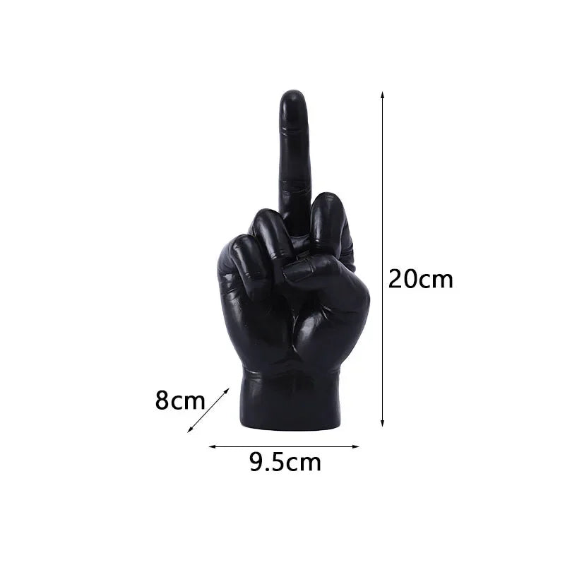 Tatiana Haven™ Trendy Resin Middle Finger Statue – Hip Hop Home & Desk Decor