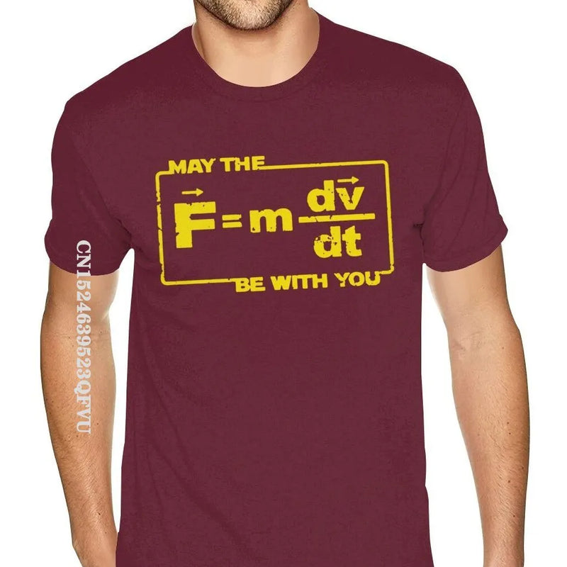 Oversized “May The Force” Star Equation T-Shirt – Funny Physics & Space Graphic Tee for Men and Women