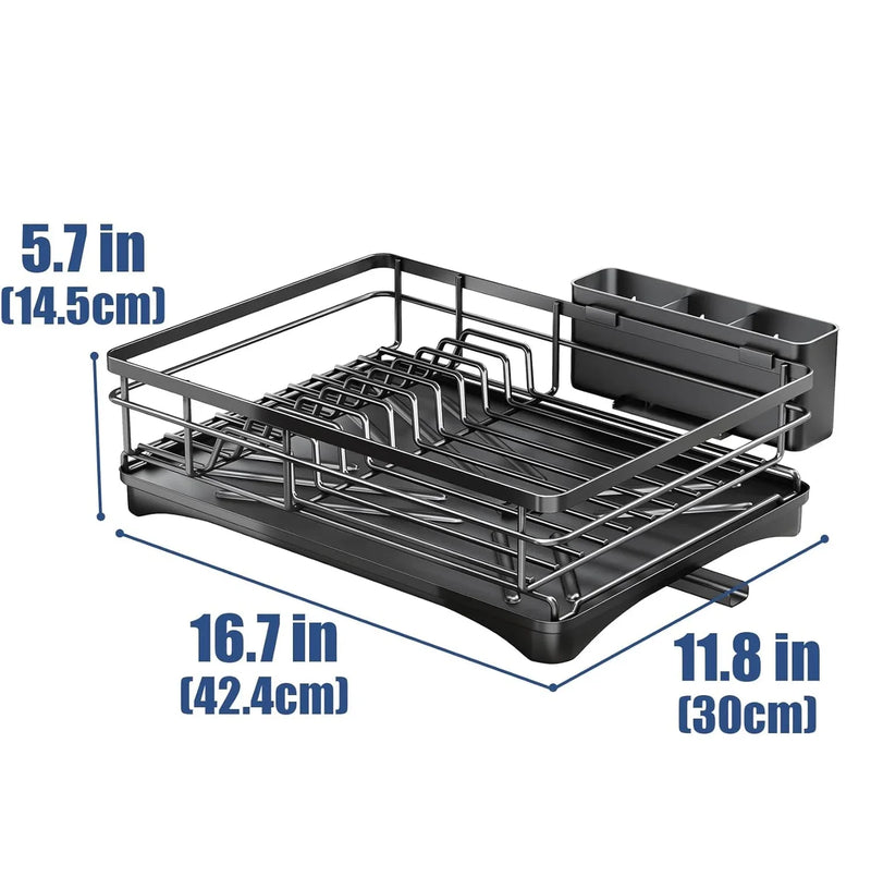 Dish Drying Rack for Kitchen Counter Large Dish Rack with Drainboard Rustproof Dish Drainer with Utensil Holder for Sink