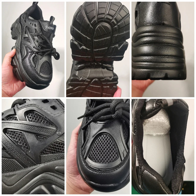 Fujin 7cm Chunky Sneakers Platform Shoes Wedge for Women Casual Shoes Breathable Summer Shoes Women Fashion Sneakers Spring