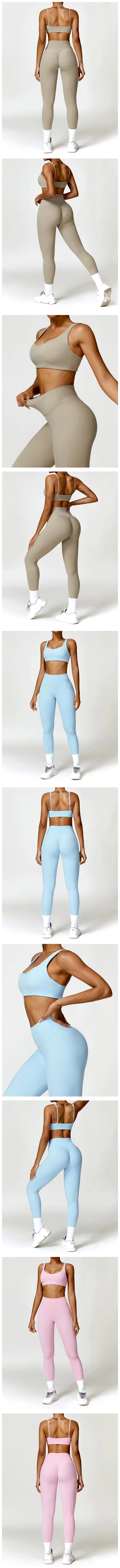 Yoga Suit 2 Pieces Sportswear Sports Set Women Tracksuits Gym Clothes Sport Bra Fitness Long Sleeve Top Workout Legging Yoga Set