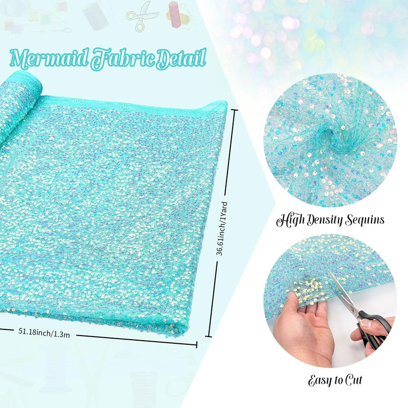 Sequin Fabric Iridescent Mermaid Glitter Fabric Pink Sparkly Fabric for Wedding Costumes Sewing Dress Tablecloth DIY Crafts Gift