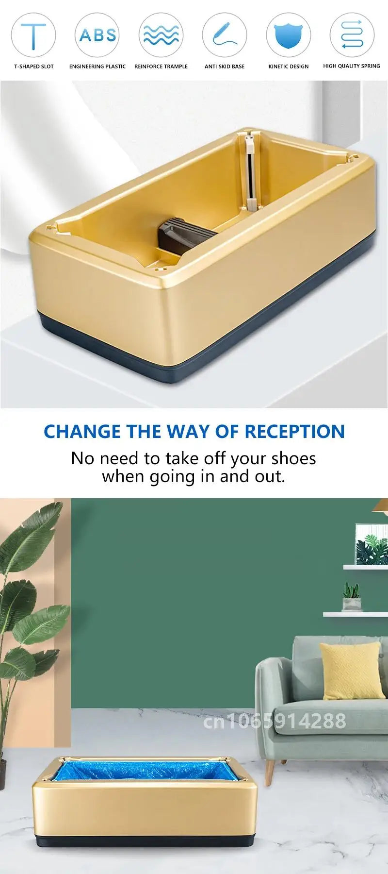 Automatic Shoe Cover Machine Smart Overshoes Dispenser T Buckle Shoe Cover Disposable PE Waterproof for Rainy Floor Clean Indoor