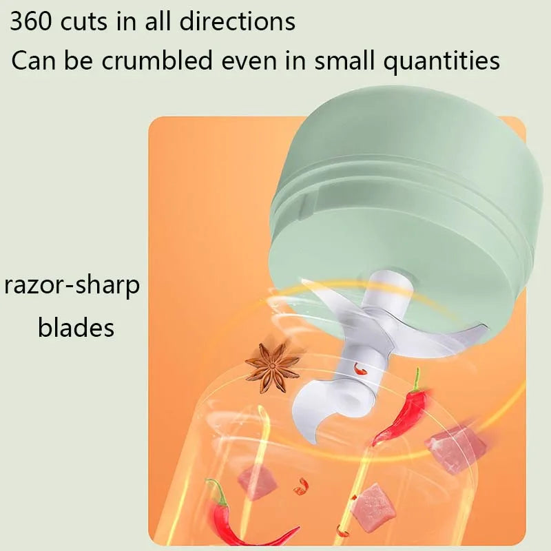 250ML Electric Kitchen Food Chopper Mini USB Food Crusher Portable Meat Grinder Vegetable Chopper For Kitchen household Outdoor