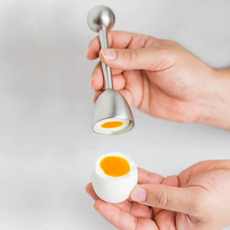 Egg Shell Opener Hard Soft Boiled Egg Cups Stainless Steel Egg White Yolk Separator Eggshell Cutter Remover Kitchen Tools Gadget