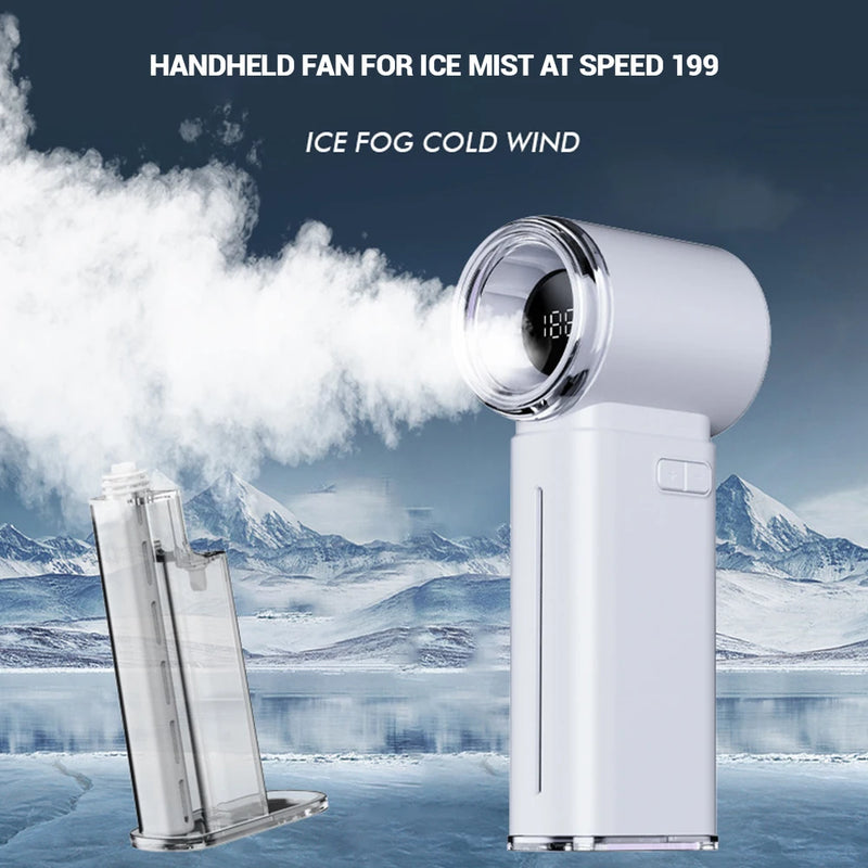 Portable Misting Fan Handheld Fan Electric Hand Fans Ice Wind At 199 Gear Nano Cold Mist Cooling Fan 3500mah USB Rechargeable