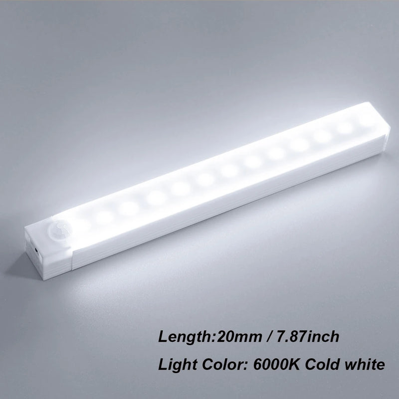 LED Motion Sensor Light Under Cabinet Night light Indoor Rechargeable Closet Lights for Wardrobes Kitchen Bedroom Cupboard Stair