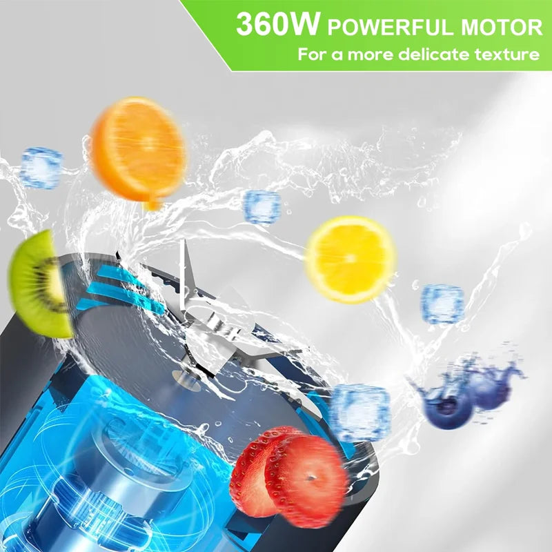 2025 Portable Electric Blender Juicer USB Rechargeable Mini Smoothie Blender Personal Fruit Mixer for Home Office Travel