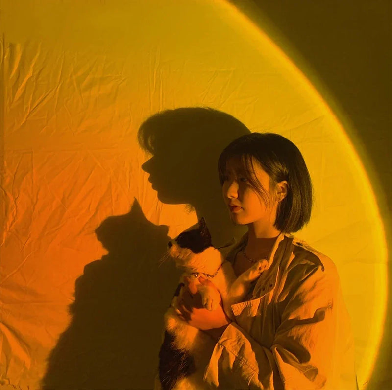 USB Sunset Lamp Sunset Projector Mood Light Living Room Bedroom Night Light Indoor Decor Bar Atmosphere Photography Background