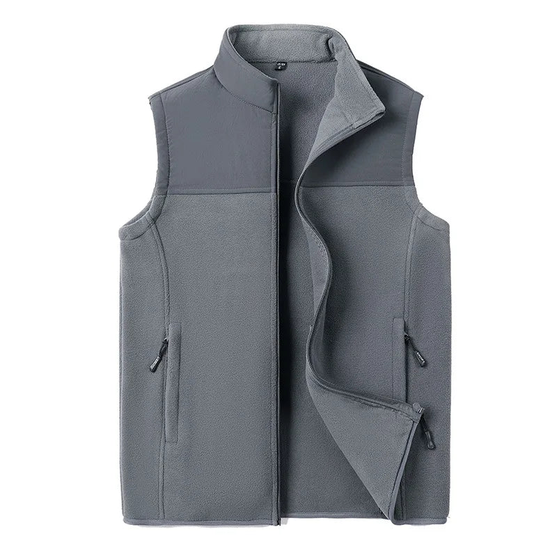 Tatiana Haven Men’s Fleece Winter Vest – Warm Casual Sleeveless Jacket with Zipper and Pockets