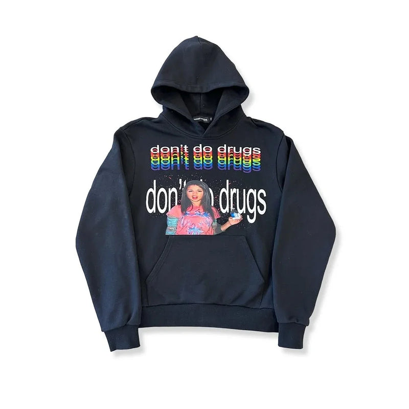 Y2K retro pattern printed sweatshirt for men fashion hip hop black street clothing neutral clothing loose men and women hoodies