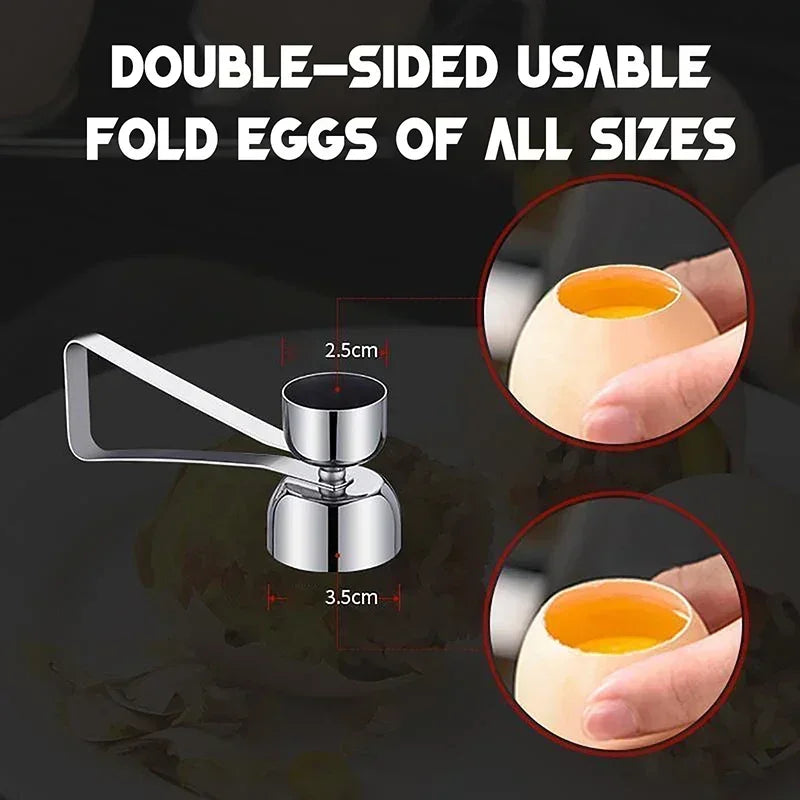 Egg Eggshell Opener Eggshell Cutter 304 Stainless Steel Double Head Egg Topper Shell Opener Boiled Raw Egg Creative Kitchen Tool