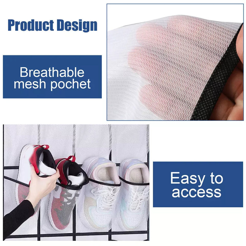 Over The Door Shoe Organizer 28 Pockets Hanging Storage Holder Hanger Bag Closet