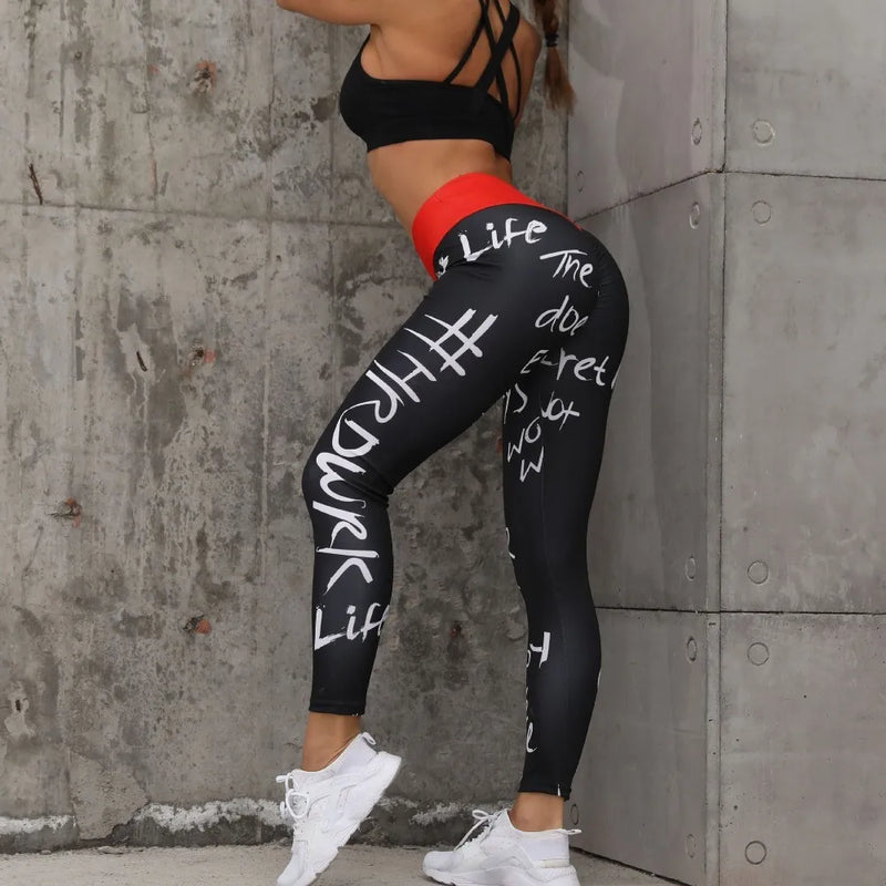 Energy Gym Tight Leggings High Waist Fashion Leggings Women Fitness Running Yoga Leggings Pants letter printed Leggings