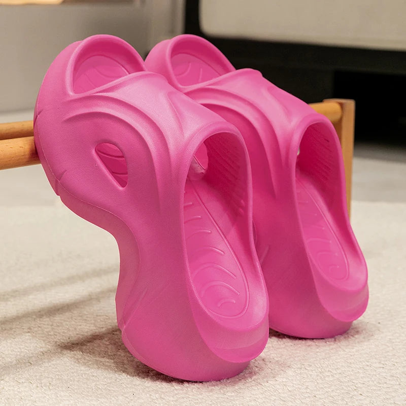 Chunky Platform Slippers for Women Summer Comfortable Wedge Heels Sandals Woman Solid Non Slip EVA Thick Sole Slides Shoes