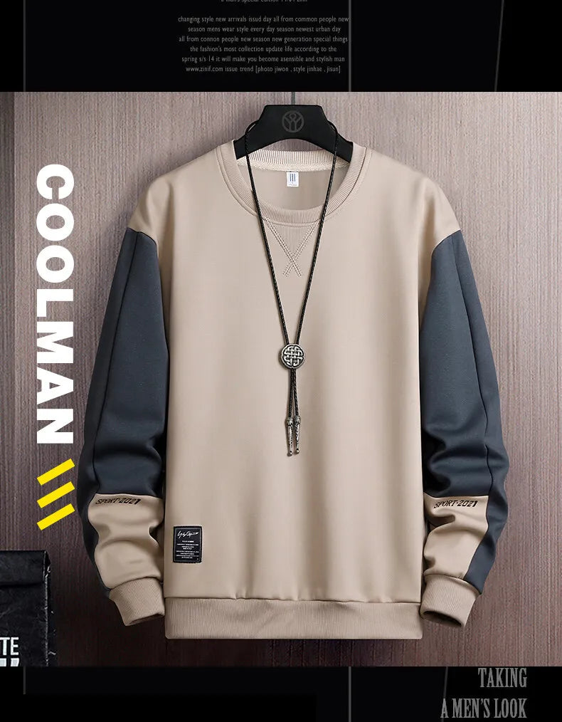 Tatiana Haven Men’s Loose Fit Sports Sweatshirt – Round Neck Casual Pullover for Spring & Autumn (M–5XL)