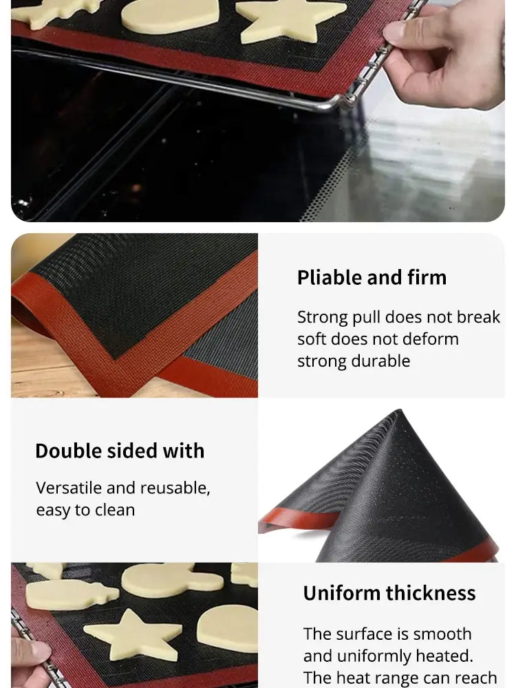 Silicone Baking Mat Sheet 30x40cm Reusable Baking Cookie Sheet Non-Stick Heat Resistant Baking Mat for Oven Grill Microwave