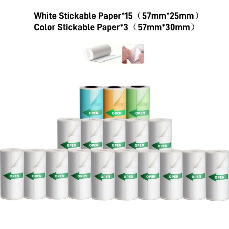 1200mAh Mini Printers Wireless Bluetooth Label Maker Printer 57mm Thermal Stickers Printer For School Home Text Photo Printing