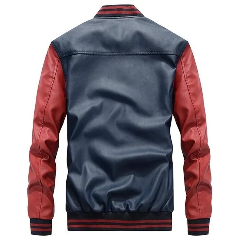Bomber Jacket Men Baseball Motorcycle Embroidered Leather Pu Coats Slim Fit College Fleece Luxury Pilot Jackets Top Winter Coat