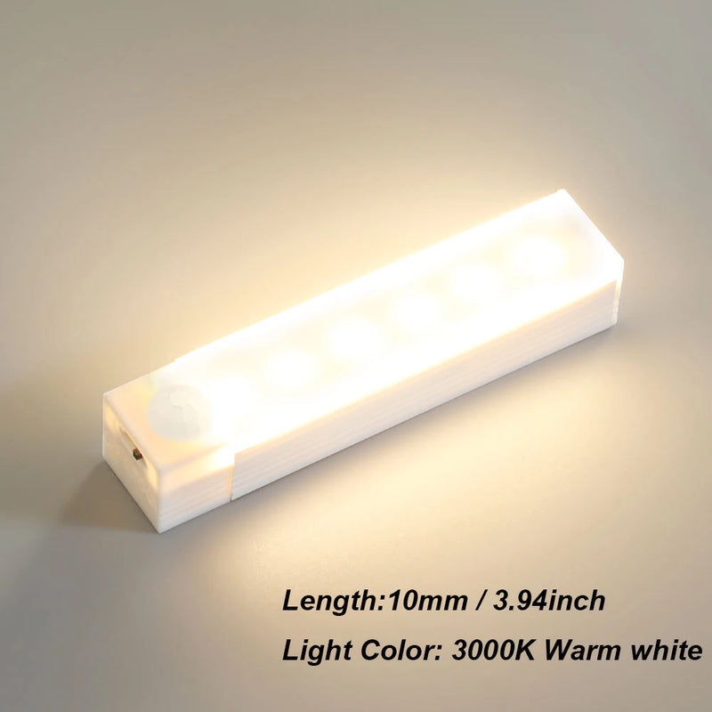 LED Motion Sensor Light Under Cabinet Night light Indoor Rechargeable Closet Lights for Wardrobes Kitchen Bedroom Cupboard Stair