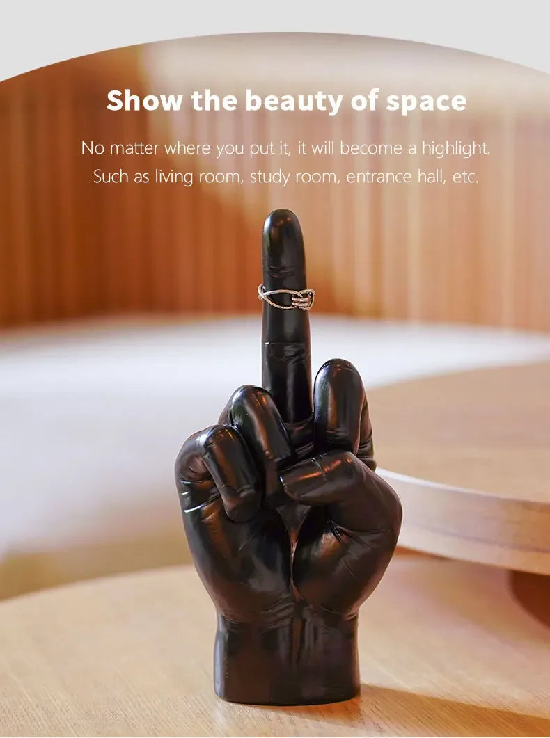 Tatiana Haven™ Trendy Resin Middle Finger Statue – Hip Hop Home & Desk Decor